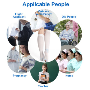 Compports 18-23 mmHg Trắng thai sản nén đầu gối cao chống thuyên tắc Stocking Lớp <span class=keywords><strong>1</strong></span> cho phụ nữ mang thai - Product Image 4