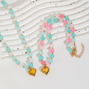 Collana Artigianale in Acciaio Inossidabile con Ciondolo a Cuore Estivo da Spiaggia e Perline in Cristallo di Vetro, Gioielli alla Moda da <span class=keywords><strong>Donna</strong></span> - Product Image 4