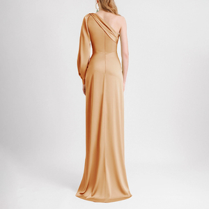 ZYHT 73577 Custom <strong>New</strong> Elegant One Shoulder Long Sleeve Evening <strong>Dress</strong> Satin Women Wedding Guest Formal Party <strong>Dress</strong> for Women - Product Image 3