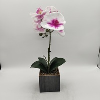 Orchidée Phalaenopsis Artificielle Effet Naturel en Pot – Composition Florale Décorative pour Maison, Bureau et Jardin