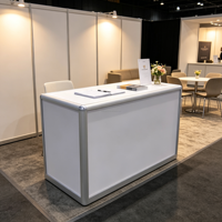 Comptoir de réception portable pour salon professionnel, cadre en aluminium, stand d'exposition, montage facile, durable, respectueux de l'environnement