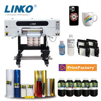Imprimante UV LINKO Three I1600 Heads Zz2c A2 Vernis Film Ab Logo 42Cm Imprimante UV DTF pour l'impression d'autocollants transparents