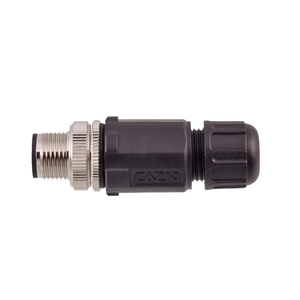 ขั้วต่อรถยนต์ CAZN M12 5 ขา แบบตรง ตัวผู้ ตัวเมีย รหัส A B D  แบบเชื่อมทองเหลือง ประกอบสำเร็จ ปลั๊ก IP67 - Product Image 1