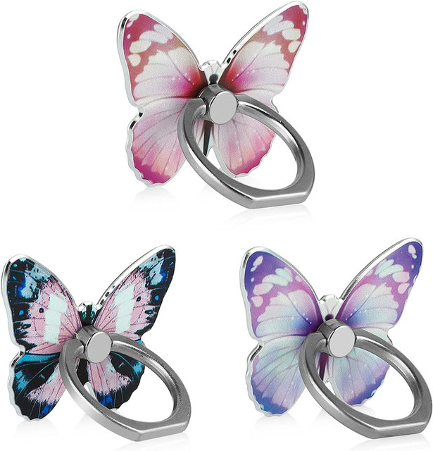 Wholesale Phone Holder Ring Buckle butterfly Painted Cartoon Cute Creative New Ready Stock Mobile Ring Holder 360