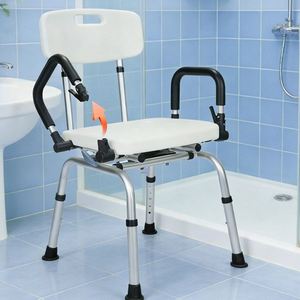 Disabled Bathing Chair Aluminum Alloy Shower Chair Non-Slip <b>Height</b>-<b>Adjustable</b> Portable Bath <b>Stool</b> Seniors Pregnant Women 150kg - Product Image 4