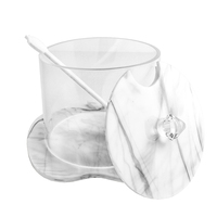 Pot à miel en lucite avec couvercle magnétique, en acrylique transparent, pour Rosh Hashanah, Vaisselle Judaïque, Contenant de service pour le Nouvel An Juif
