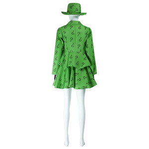 Vestido Corto de Cosplay de Riddler para Mujer, Traje Original de Edward Nygma de Gotham, Disfraz de Villano para Halloween - Product Image 4
