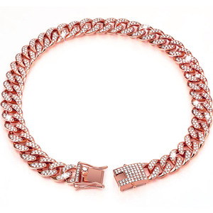 Hip Hop Gold Bling Pet Sphynx Cat Necklace Wholesale Rhinestone <b>Dog</b> Cuban Chain <b>Collar</b> - Product Image 3