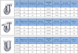 Ruedas Giratorias Silenciosas de PVC para Exteriores de 3, 4 y 5 Pulgadas, Capacidad de Carga de 40 kg, Ruedas Industriales Elásticas - Product Image 5