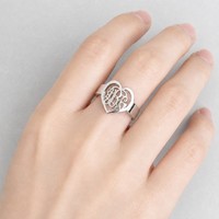 Bagues personnalisées en forme de cœur pour femmes, plaquées or rose 18 carats, en laiton, tendance, pour mariage, fiançailles, cadeau pour hommes et femmes