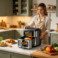Freidora de Aire Anbolife 8L 1800W con Pantalla Táctil LED, 12 Programas Preestablecidos, Interior Metálico, Gran Capacidad, Cocina Saludable, OEM ODM