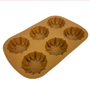 热卖3D向日葵形状硅胶蛋糕烘焙模具8厘米直径厨房炊具6腔烤具厨房产品收藏 - Product Image 5
