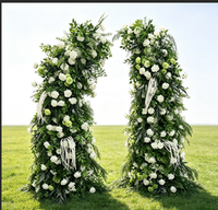 Eleganter Hochzeits-Blumenbogen Künstliche Rosenreihe für Outdoor-Hochzeiten Hintergrund Bühnendekoration Event-Dekor