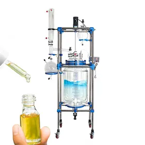 double layer 5l 10l 20l 50l 100l 100L lab use chemical jacketed glass reactor chiller reactor