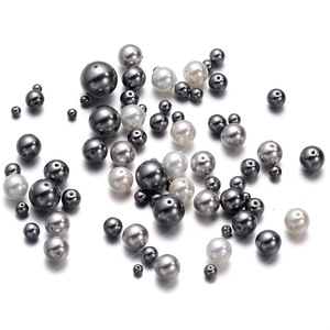 Perles de verre rondes, perles en vrac blanches et grises pour la fabrication de bijoux, accessoires de bricolage, perles à enfiler 6mm 8mm 10mm - Product Image 2