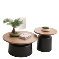Table basse extensible en bois de style nordique, couleur crème, pour petit appartement, salon, meubles de maison, ronde