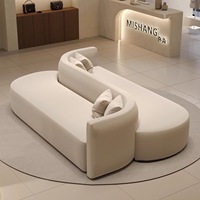 Conjunto de Sofás de Cuero de Doble Cara, Modernos, Cómodos y Duraderos, con Esponja de Alta Densidad, para Uso Comercial en Oficinas, Hoteles y Hospitales