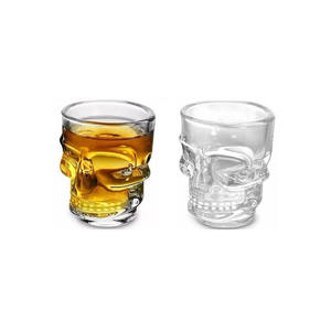Lujo Vacío Mini Glass Whisky Tequila Tazas 50ml Skull Head Shape Shot Yard Bebidas congeladas Tazas <span class=keywords><strong>de</strong></span> vidrio al por mayor - Product Image 6