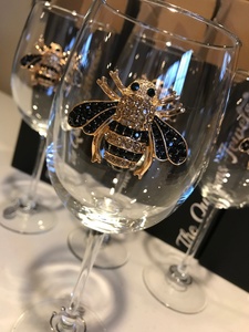 Copa de Vino sin Tallo de Cristal Decorativa, Adornada con Joyas, Sin Pintar, Decorada con Cristales, Estilo Abeja <span class=keywords><strong>Reina</strong></span> - Product Image 3