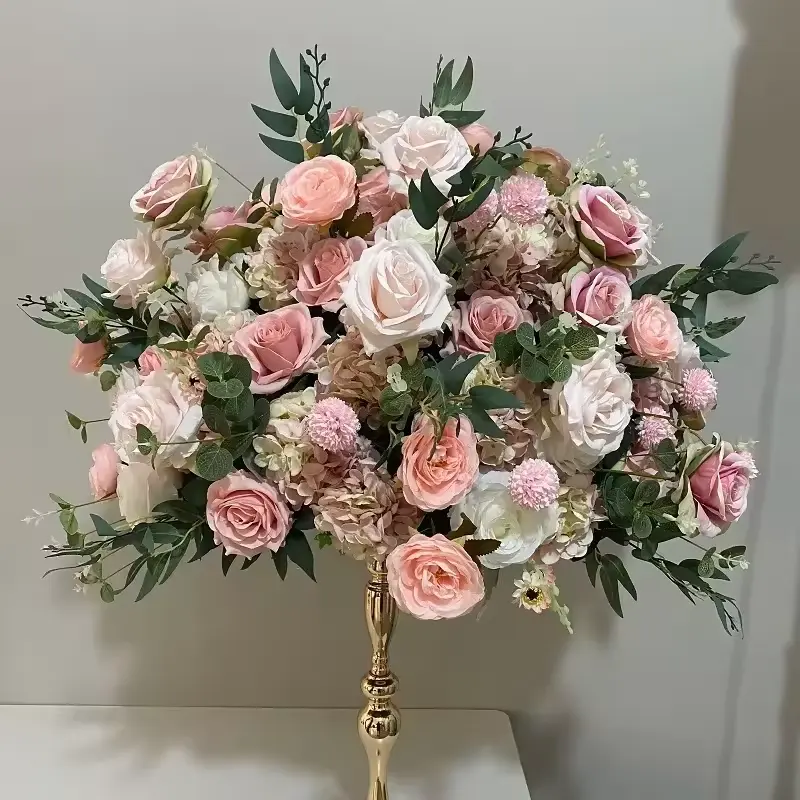 Индивидуальные шелковые цветочные украшения, декоративные цветы, искусственные розы, шары для свадьбы