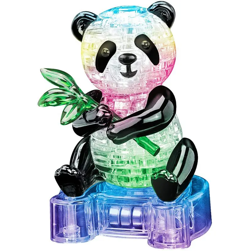 Eğitim DIY oyuncaklar işık ile panda şekli 3d kristal bulmaca yeni plastik PS DIY yap-boz 3D flash Panda kristal bulmaca