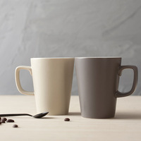 Fabrication de gros tasse à café marron en porcelaine imprimée sur mesure avec poignée en métal vierge tasses en porcelaine mate ou en céramique