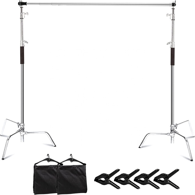 10x10FT Photo Backdrop Stand Kit Heavy Duty Adjustable Background Support System Stands with Crossbar for Video Studio Shoot