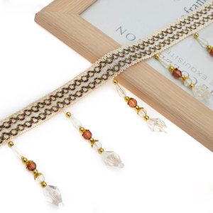 11.5cm Lace Curtains Trim with <strong>Sequins</strong> Tassels Beaded Crystal <strong>Diamond</strong> <strong>Beads</strong> for <strong>Decorative</strong> Purpose - Product Image 3