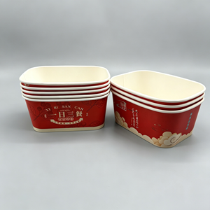 Bol en papier alimentaire anti-fuite, enduit de PE, résistant à l'huile, imprimé en 0-8 couleurs, dimensions personnalisées pour aliments marinés et desserts - Product Image 5
