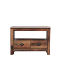 Table console en bois avec 2 tiroirs, meuble TV peu encombrant et armoire de rangement pour l'entrée, le couloir et la décoration du salon