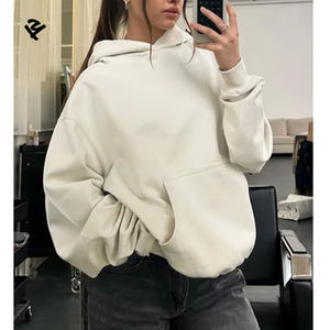 Felpa <span class=keywords><strong>con</strong></span> logo personalizzato in pile Streetwear oversize felpa <span class=keywords><strong>con</strong></span> <span class=keywords><strong>cappuccio</strong></span> da <span class=keywords><strong>donna</strong></span> di alta qualità a manica lunga bianca <span class=keywords><strong>con</strong></span> <span class=keywords><strong>cappuccio</strong></span> - Product Image 1