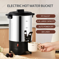 Bouilloire électrique 5L en acier inoxydable avec robinet, distributeur d'eau chaude, baril chauffe-eau, urne à eau