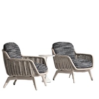 Ensemble de canapés d'extérieur en métal moderne pour villa, terrasse et jardin d'hôtel, design durable et imperméable, mobilier de patio pour cour.