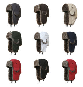 Chapeau Aviateur Homme en Nylon Taslon Pas Cher avec Cache-Oreilles en Fausse Fourrure, Chapeau Trappeur à Longues Oreilles, Chapeau d'Hiver Chaud pour la Russie - Product Image 3