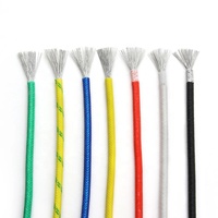 Câble en caoutchouc silicone tressé en fibre de verre de 2 mm, 4 mm, 6 mm, isolé, résistant à la chaleur jusqu'à 300 degrés, fil de cuivre haute température pour moteur