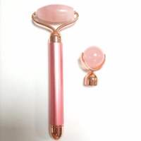 Best-seller - Masseur facial de haute qualité - Rouleau de massage facial vibrant électrique en quartz rose - Pierre de jade
