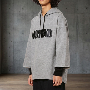 Sudadera con Capucha Oversize de Manga 3/4 para Hombre, 100% Algodón, Lisa, Estilo Urbano, Otoño, Impresión Personalizada - Product Image 3