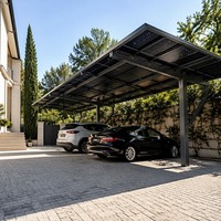 Système de carport solaire étanche à prix d'usine, structure de stationnement solaire commerciale à montage au sol