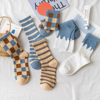 Nouveau automne mode bleu clair rayé basket-ball Gym dames coton équipage sport femmes chaussettes