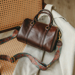 Sac à main Boston en cuir de vachette pleine fleur grande capacité décontracté pour femme - Product Image 2