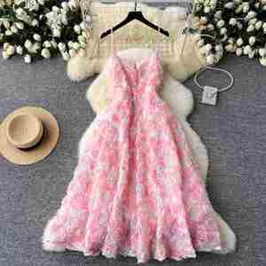 Robe longue décontractée élégante d'hiver pour femme, tissée, écologique, respirante, lavable, à bretelles spaghetti, sans manches, taille naturelle - Product Image 4