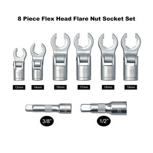 ชุดประแจขันน็อตหัวโค้งงอ<span class=keywords><strong>8</strong></span>ชิ้น3/<span class=keywords><strong>8</strong></span>และ<span class=keywords><strong>1</strong></span>/2นิ้วสีเงิน12ถึง19มม. - Product Image 3