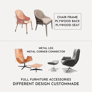 Chaise de salle à manger de luxe italienne, chaise de bureau design minimaliste, chaise de café en bois massif, pour zone de négociation, avec plateau incurvé, style ancien - Product Image 5