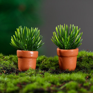 Plantas en Maceta Simuladas en Miniatura de 3-5 cm, Decoración de Escritorio Interior de Resina, Modelo de Flor Artificial Verde - Product Image 1