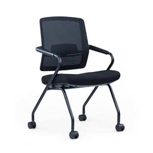 Silla de entrenamiento de malla de almacenamiento flexible con ruedas Silla DE TRABAJO DE MALLA plegable ergonómica para oficina y sala de reuniones - Product Image 1