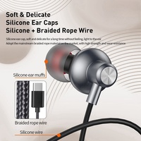 Headphone Kabel Tipe C Klasik Terbaru, Bass Dalam, Suara Surround, Ringan, Anti Selip, Cocok untuk Olahraga