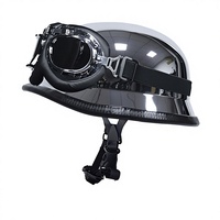 Casco de Motocicleta Retro Estilo M35 de la Segunda Guerra Mundial con Proceso de Galvanoplastia, Medio Casco