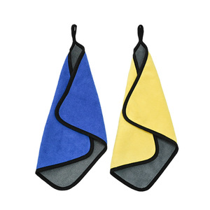 Serviette de lavage de voiture en microfibre 40x60cm, absorbante, double face, pour le nettoyage de la voiture, jaune - Product Image 5