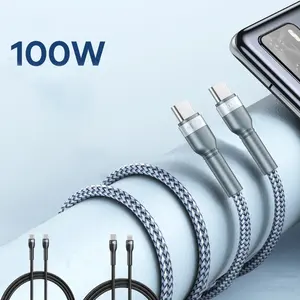 Manufacturer 5A Pd 100w Fast Charging Data Cable Huawei Ip Type C To Type C 1M Nylon Braided Super Fast Charge Cable Manufacturer Wholesale