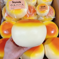 Hachimi Jouet Squishy à Aspiration, à Remontée Lente, Souple et Pliable, en Forme de Plat Alimentaire (Lait de Soja), Anti-stress et Fidget